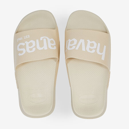 HAVAIANAS SLIDE CLASSIC LOGOMANIA BEIGE DAMES