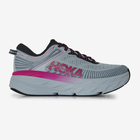 HOKA BONDI 7 GRIJS/ROZE DAMES