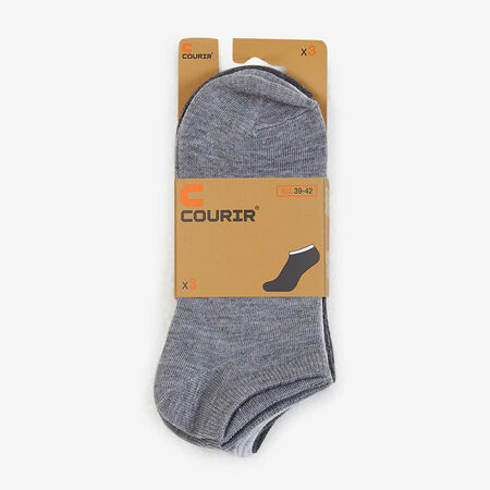 COURIR PACK CHAUSSETTES X3 INVISIBLES COURIR GRIJS UNISEX