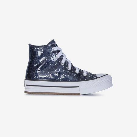 CHUCK TAYLOR ALL STAR EVA LIFT HI GLITTE : ZWART/WIT