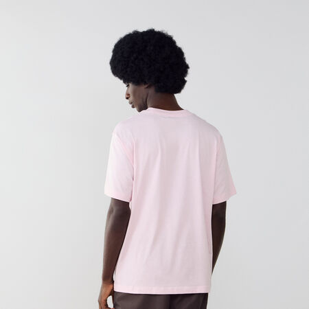 NEW BALANCE TEE SHIRT SMALL LOGO ROZE/WIT HEREN