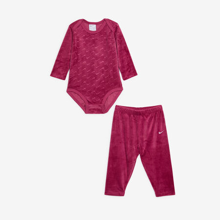 NIKE 3 PC SET VELOUR SWOOSH ROZE BABY