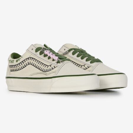 VANS LX OLD SKOOL CHARMS BEIGE/GROEN DAMES