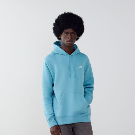 NIKE HOODIE CLUB SMALL LOGO BLAUW/WIT HEREN