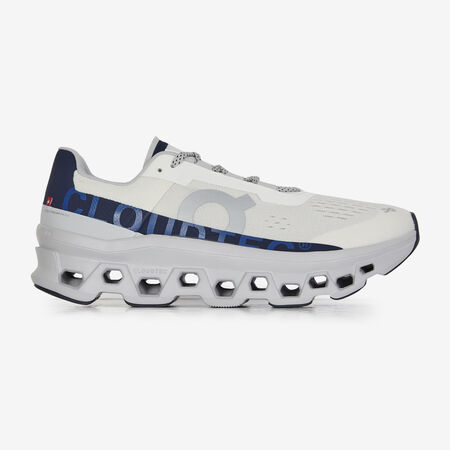ON RUNNING CLOUDMONSTER WIT/BLAUW HEREN
