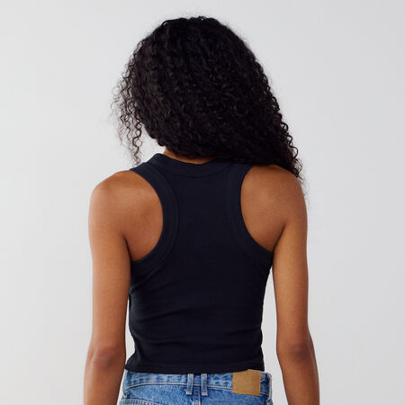 NIKE TOP TANK KNIT CHILL ZWART/WIT DAMES