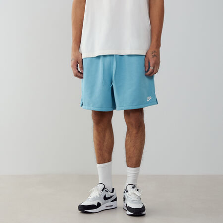 NIKE SHORT CLUB FLEECE FLOW BLAUW/WIT HEREN