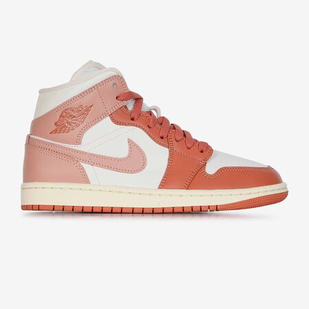 JORDAN AIR JORDAN 1 MID WIT/ROOD DAMES