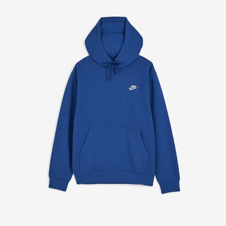 NIKE CLUB HOODIE SMALL LOGO BLEU/BLANC HEREN