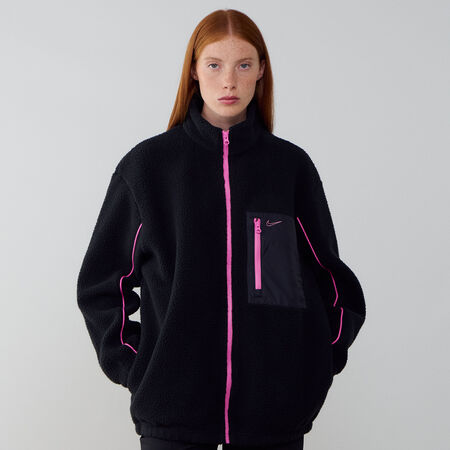 NIKE JACKET FZ SHERPA ZWART/ROZE DAMES