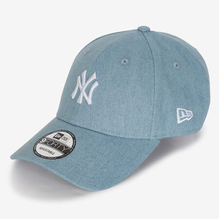 NEW ERA 9FORTY NY DENIM EMBROIDERY LOGO BLAUW/WIT HEREN