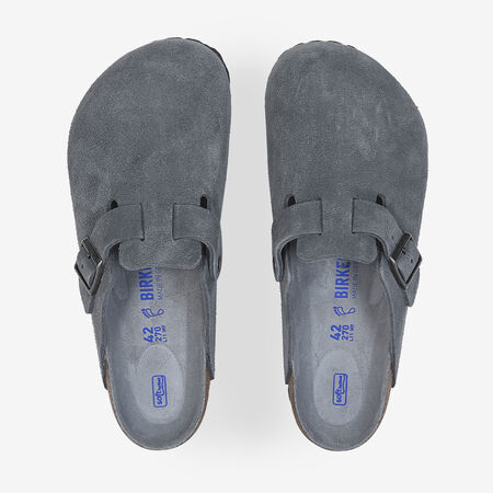 BIRKENSTOCK BOSTON SUEDE BASALT GRAY GRIJS HEREN