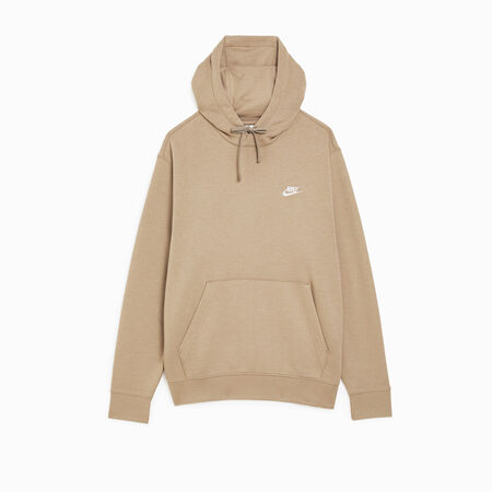 NIKE HOODIE CLUB SMALL LOGO BEIGE KAKI HEREN