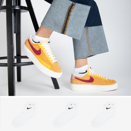 NIKE CHAUSSETTES X3 QUARTER WIT UNISEX