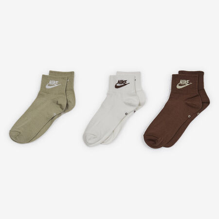 CHAUSSETTES X3 QUARTER COLORED NSW LOGO : ECRU/BEIGE