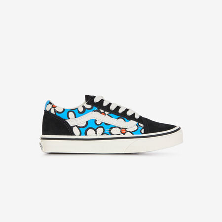 VANS OLD SKOOL FLOWERS ZWART/BLAUW KIND