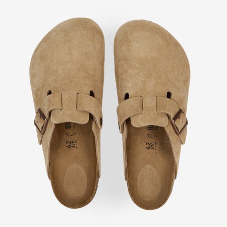 BIRKENSTOCK boston BOSTON SUEDE LATTE CREAM BEIGE/ZWART HEREN
