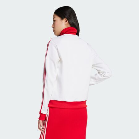 ADIDAS ORIGINALS JACKET FZ ADICOLOR CLASSICS WIT/ROOD DAMES