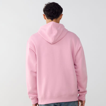 NEW BALANCE HOODIE SMALL LOGO ROZE/WIT HEREN