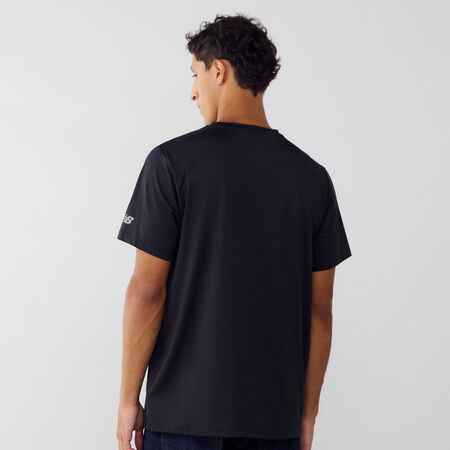 NEW BALANCE TEE SHIRT BIG LOGO ZWART/WIT HEREN