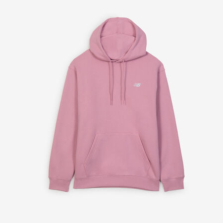 NEW BALANCE HOODIE SMALL LOGO ROZE/WIT HEREN