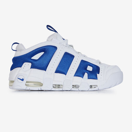 NIKE AIR MORE UPTEMPO LOW WIT/BLAUW HEREN