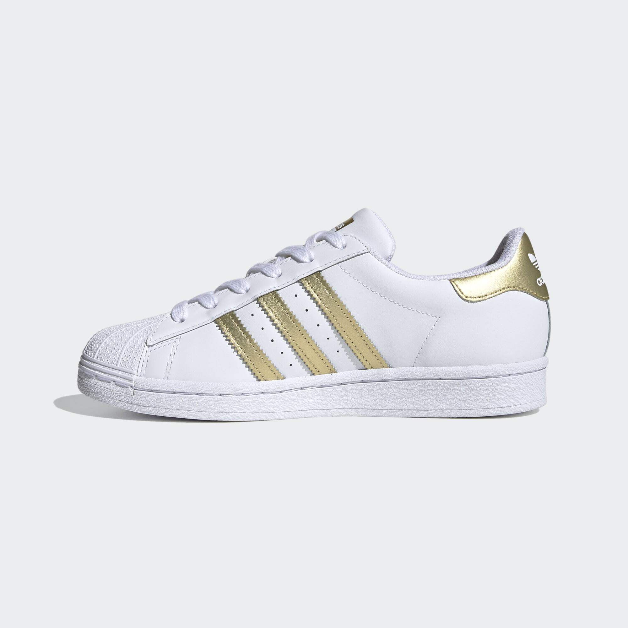 Adidas originals white best sale & gold superstar sneakers