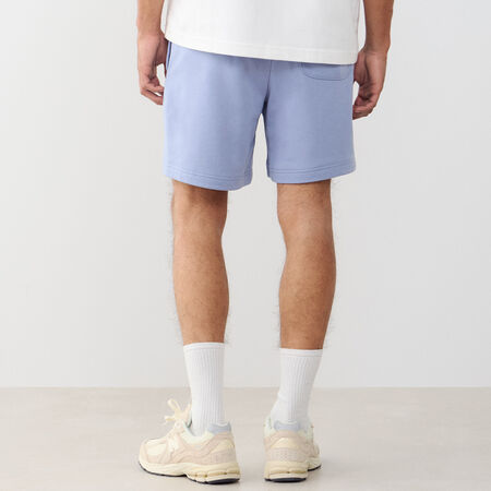 NEW BALANCE SHORT ESSENTIALS SMALL LOGO BLAUW/WIT HEREN