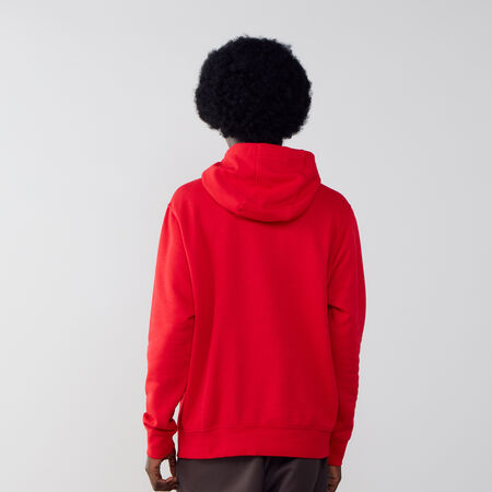 NIKE HOODIE CLUB SMALL LOGO ROOD HEREN