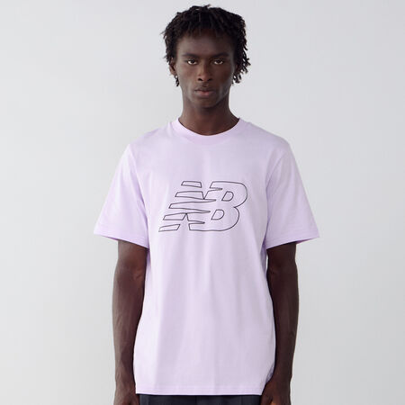 NEW BALANCE TEE SHIRT FLYING LOGO LILA HEREN