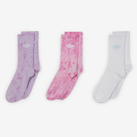 ADIDAS ORIGINALS CHAUSSETTES X3 CREW TIE DYE ROZE/WIT UNISEX
