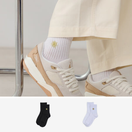 COURIR MID CREW SUNSHINE 2PK WIT/ZWART UNISEX