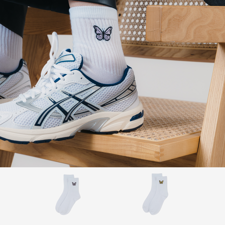 COURIR MID CREW VLINDER 2SET WIT/MEERKLEURIG UNISEX