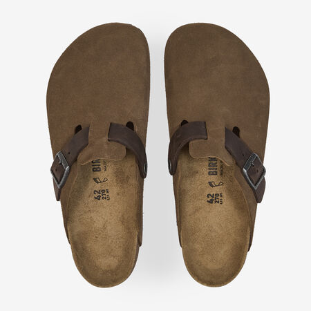 BIRKENSTOCK BOSTON LEATHER MIX DARK TEA BRUIN HEREN