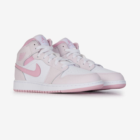 JORDAN AIR JORDAN 1 MID WIT/ROZE JUNIOR