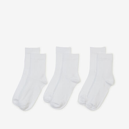 COURIR PACK CHAUSSETTES X3 MID CREW WIT UNISEX