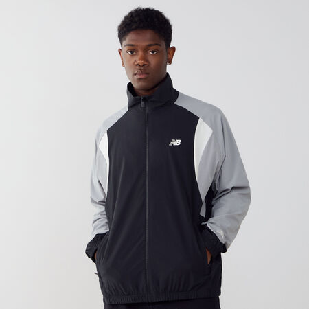 NEW BALANCE JACKET TRACKTOP WOVEN ZWART/GRIJS HEREN