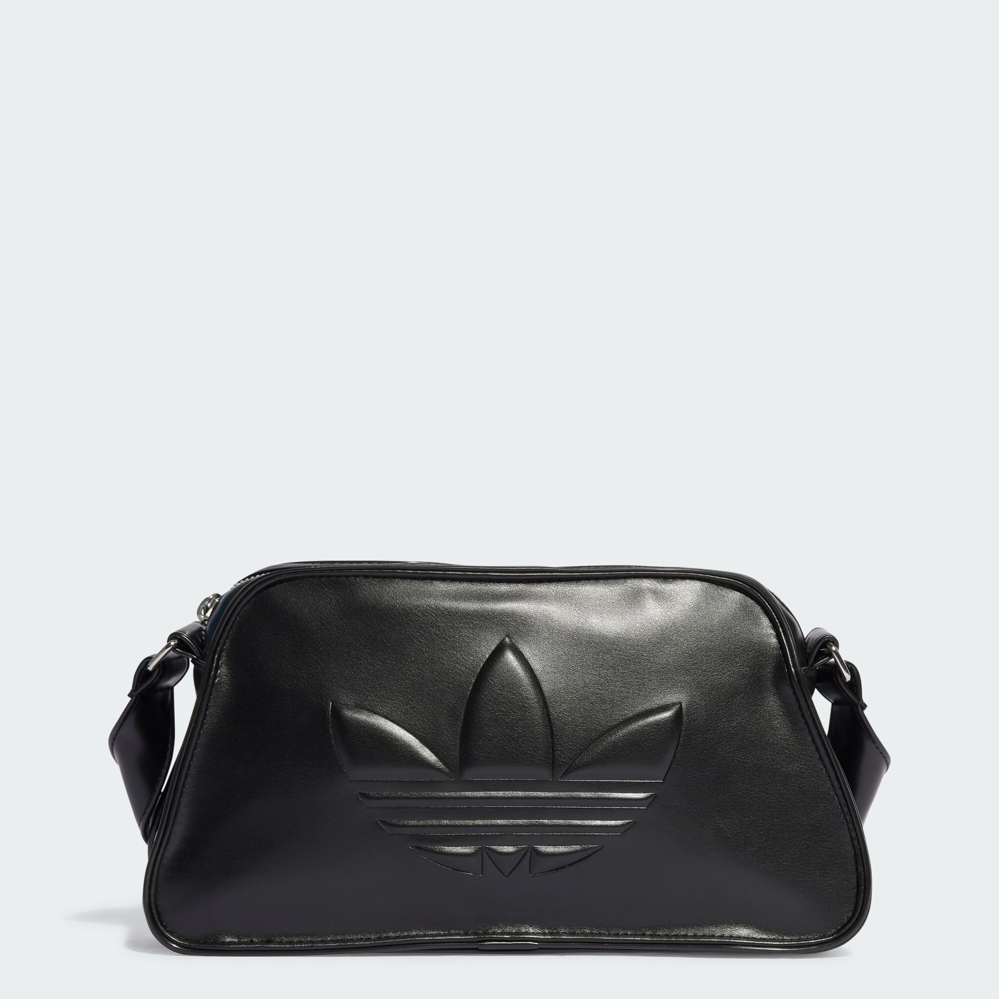 POLYURETHANE EMBOSSED TREFOIL SHOULDER BAG