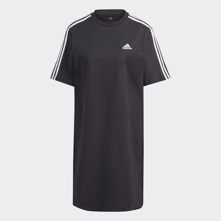 ADIDAS SPORTSWEAR Robe t-shirt en jersey coupe boyfriend Essentials 3-Stripes Black DAMES