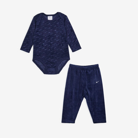 NIKE 3 PC SET VELOUR SWOOSH MARINEBLAUW BABY