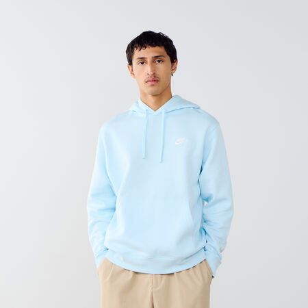 NIKE HOODIE CLUB SMALL LOGO BLAUW/WIT HEREN