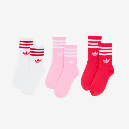 CHAUSSETTES X3 CREW 3 STRIPES : ROZE