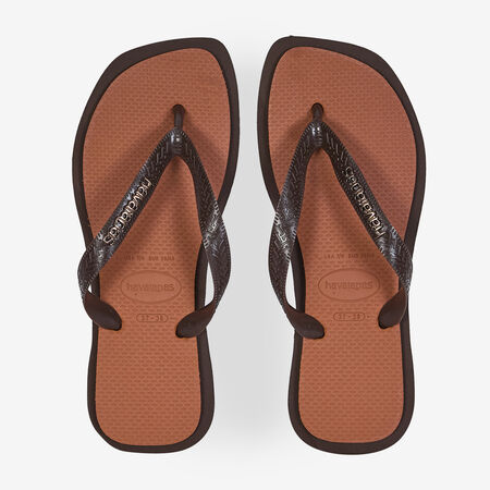 HAVAIANAS TOP SQUARE FUSION ORANJE/BRUIN DAMES