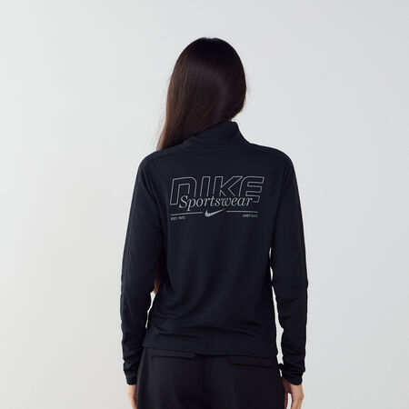 NIKE TOP HALF-ZIP GLS ZWART DAMES