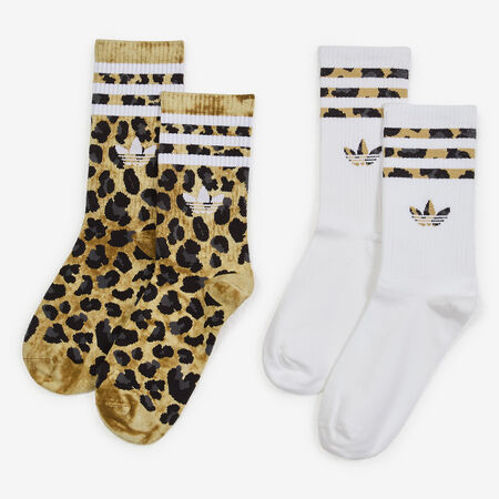 ADIDAS ORIGINALS CHAUSSETTES X2 CREW LEOPARD BRUIN/WIT UNISEX