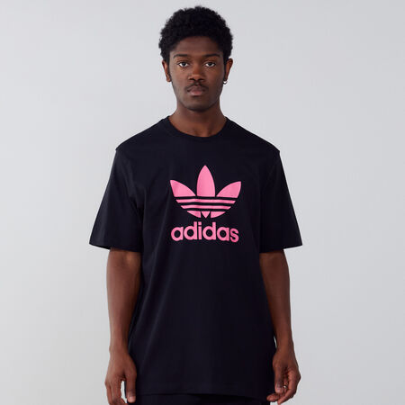 ADIDAS ORIGINALS TEE SHIRT TREFOIL ZWART/ROZE HEREN