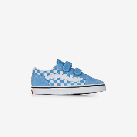 VANS old skool OLD SKOOL V CHECKERBOARD BLAUW/WIT BABY