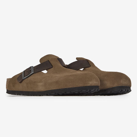 BIRKENSTOCK BOSTON LEATHER MIX DARK TEA BRUIN HEREN