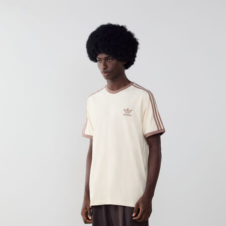 ADIDAS ORIGINALS TEE SHIRT 3 STRIPES BEIGE/ZWART HEREN