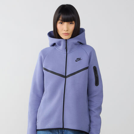 NIKE JACKET ZIP TECH FLEECE BLAUW/ZWART DAMES